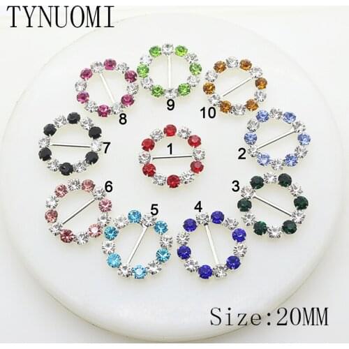 Hot 10pcs/lot20MM Rhinestone Button Color Clothing Sewing Material DIY Wedding Decoration Embellished Buckle