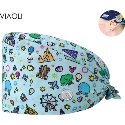Pharmacy Nursing Cap Surgicals Hat Unisex Floral Operating Room Hat Womens Operating Room Hats Laboratory Pet Shop Doctor Hat