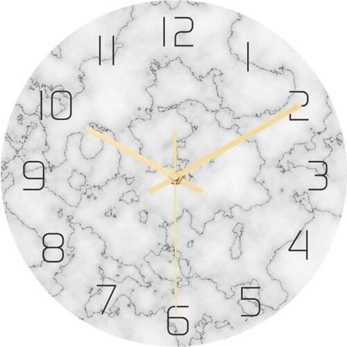 Creative 3D Marble Wall Clock Modern Design Living Room Decoration Mirror Unique Watch Wall Clocks Home Decor Silent Movement