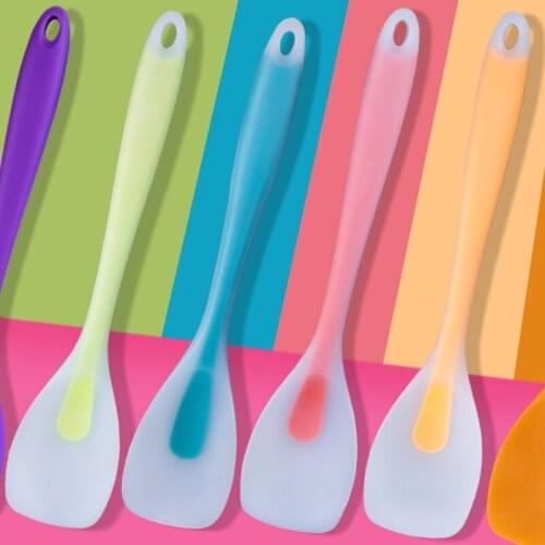 GAINSCOME Silicone Salad Spatula Cooking Frying Spatula Non-stick Cookware High Temperature Resistant Steak Spatula