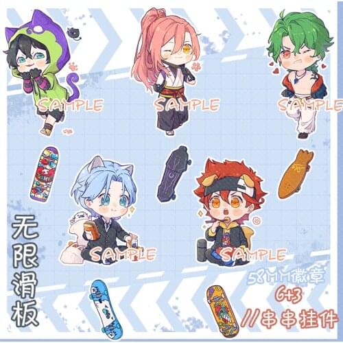 HOT Anime SK EIGHT SK8 the Infinity JOE MIYA REKI SNOW Cherry Blossom Acrylic Gift Keychain Bag Pendant Keyring Badge Brooch Pin