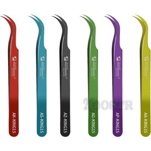 MECHANIC Bent/Sharp Point Ultra Fine Tweezers High Tenacity Durable Forceps for SMD PCB BGA Motherboard Micro Repair Tools