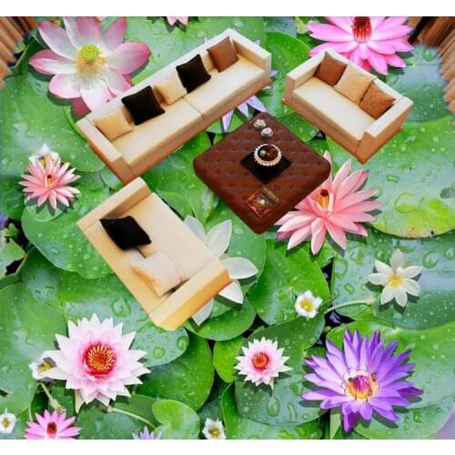 Custom 3D Floor Wallpaper Pretty lotus Bathroom Living room Floor Mural Paintings 3D PVC Self-adhesive Wall Sticker Wallpaper