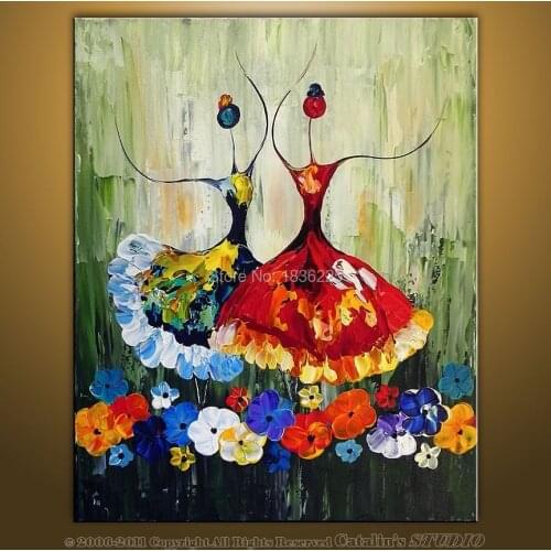 Hand-painted canvas oil painting ballet abstract art painting ballet dancer oil painting for room decor abstract oil painting