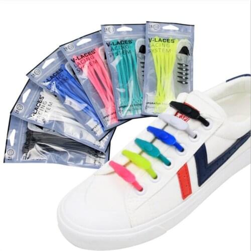 14pcs/set Waterproof Silicone Shoelace Safety Shoes Accessories Round Elastic Shoelaces No Tie Lazy Shoe laces Adult Children