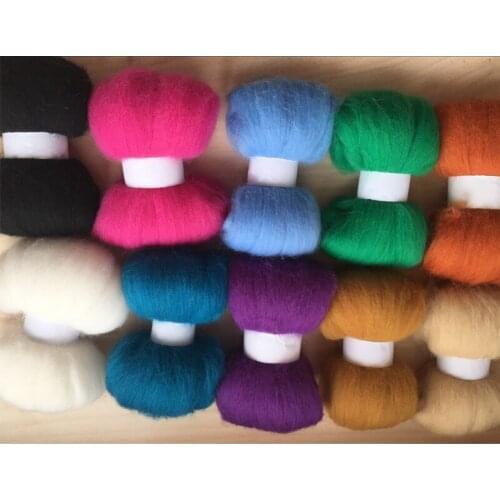 Felt roving 100% merino wool fiber mix color 5g/10pcs/lot