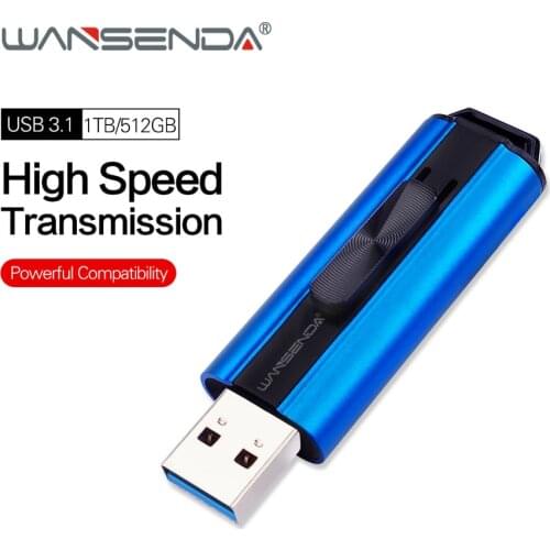 WANSENDA USB 3.0 USB Flash Drive High Speed Pen Drive 512GB 256GB 128GB External Storage Pendrive 32GB 64GB Metal USB Sticks