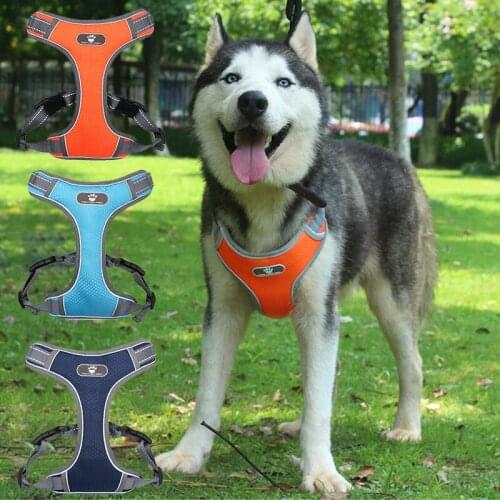 Dog Harness Vests Pet Vest Small Medium Large Pets No Pull Adjustable Reflective Breathable Light Vest-Style Chests Straps