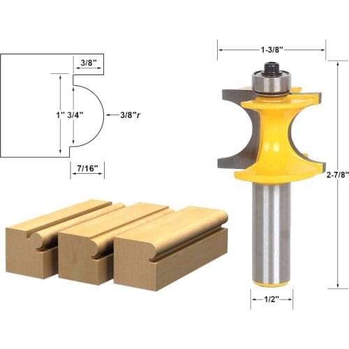 1pcs Bullnose Beading Router Bit 3/8"r - 3/4" bead - 1/2" Shank