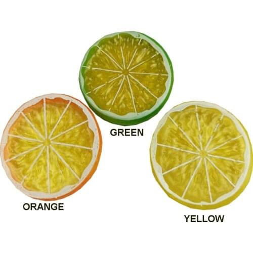10PCS per lot 2 Inch Fake Artificial Simulation Lemon Fruit Slice for Home Kitchen Table Party Summer Decor Photography Prop