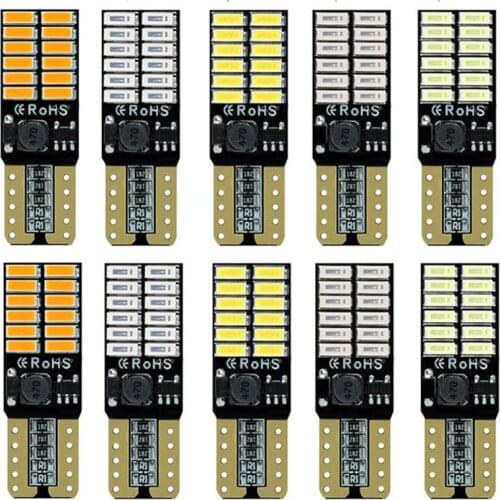 10x Canbus T10 Led Car Light No Error W5W 194 168 Led Filament Cob Silicone Clearance Auto Reading Lights Lamp Blue Warm White