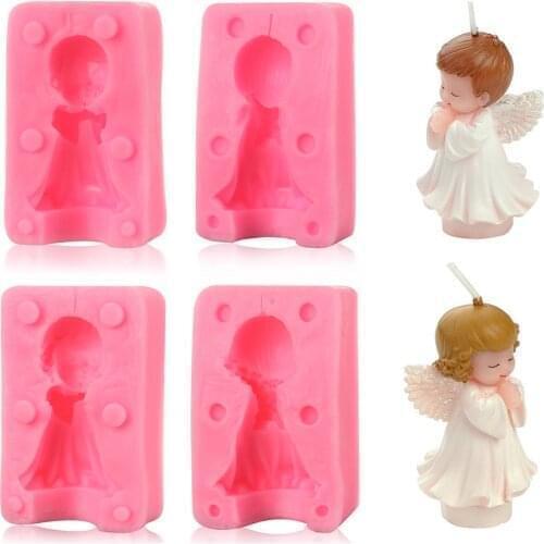 3D Angel Baby Silicone Molds Cupcake Topper Fondant Mold Birthday Cake Decorating Tools Candy Clay Chocolate Gumpaste Mould
