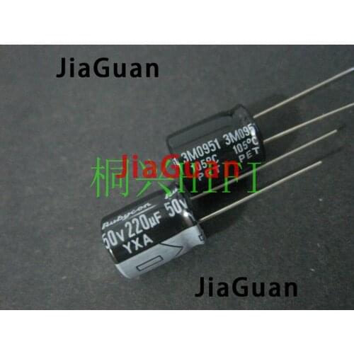 50PCS NEW RUBYCON YXA 50V220UF 10X12.5MM 105 degrees Aluminum electrolytic capacitors yxa 220UF 50V 50YXA220MEFC 220UF/50V