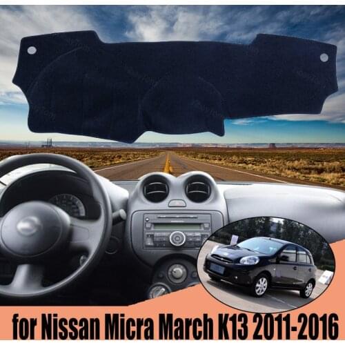 Anti-Slip Anti-UV Mat Dashboard Cover Pad Dashmat Protect Carpet for Nissan Micra March K13 2011-2016 Accessories