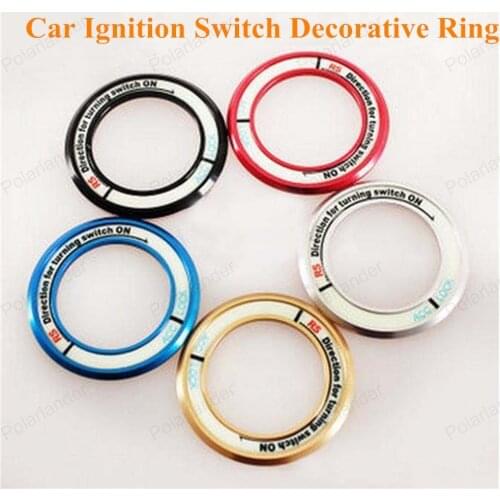 Auto ACC Lock Circles Decorative Ring Luminous Stickers Cover Key Rings Aluminum Car Ignition For T/oyota H-ighlander Switch