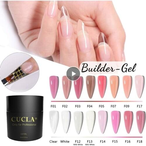 CUCLA 16 Colors Nail Extension Gel 60ml Quick Building Nail Model Phototherapy Gel UV Glue White Clear Crystal Extension Gel