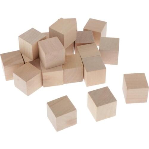 3cm Wooden Cubes, 20pcs Unfinished Square Wood Blocks for Kids Math Teaching, Crafts & DIY Projects