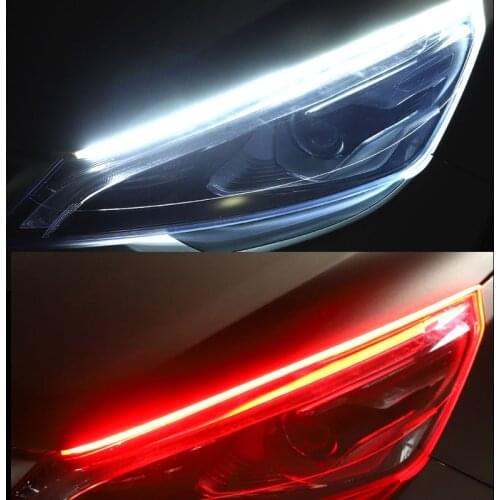 2pcs car DRL LED daytime running lights auto flow turn signal kit accessories for Ford Focus Fusion Escort Kuga Ecosport Fiesta