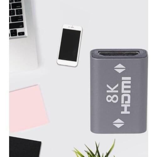 HDMI-compatible Female to Female Adapter 8K HDR Coupler Extension Connector Alloy Shell for TV Stick Roku Chromecast PS4