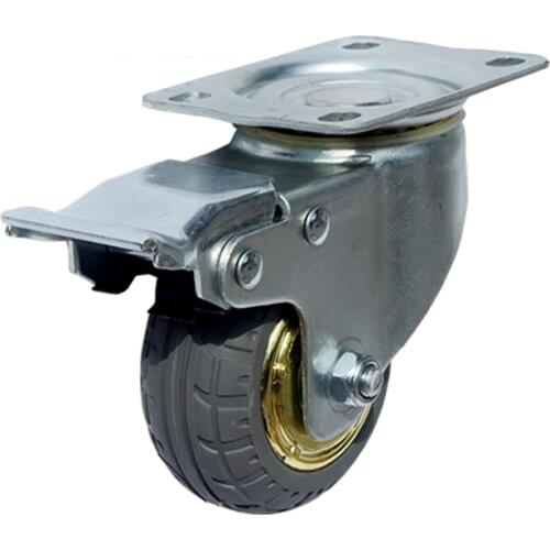3-Inch Furniture Caster Solid Rubber Tire Trolley Wheel Bearing Universal Muted Medical Bed Equipment Part