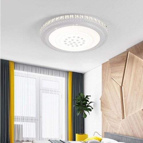 Round living room lamp crystal led ceiling lamp atmosphere hall bedroom lamp round modern minimalist restaurant lamps lighting