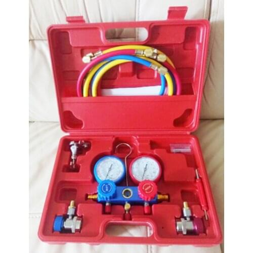 Air Conditioning Refrigerant Pressure Gauge Group R134a Car Air Conditioning Repair Fluorine Filling Tool