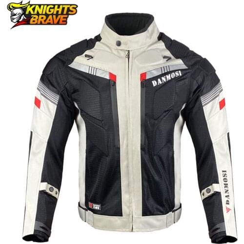 Motorcycle Jacket Summer Breathable Jaqueta Motociclista Chaqueta Moto Protective Gear Motorcross Clothing Motorbike Jacket Gray