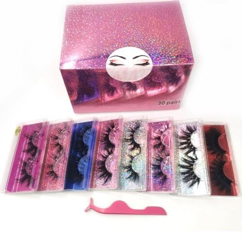 Mink Eyelash 5/10/20/30 Pairs Fake Lashes Wholesale 5D Mink Lashes Packaging Boxes Eyelashes Mink 25mm Lashes In Bulk