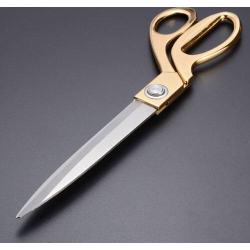 10 inch Golden Handle Stainless Steel Tailor Sewing Scissors Sharp Blade Dressmaking Fabric Craft Cutting Textile Clothes Shears