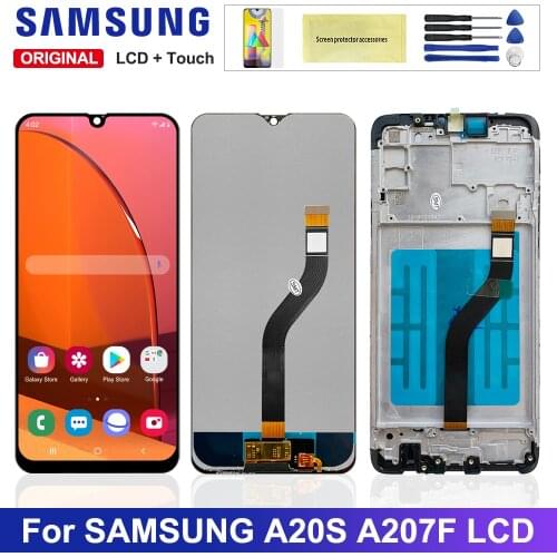 100% Original LCD For SAMSUNG Galaxy A20s A207 A2070 SM-A207F LCD Display Screen Digitizer Assembly Repacement Parts For A20S