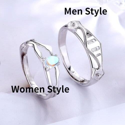 French Princess and Knight Couple Ring Simple Fashion Men Women Opening Silver Plated Ring Romantic Men Women Valentine Day Gift