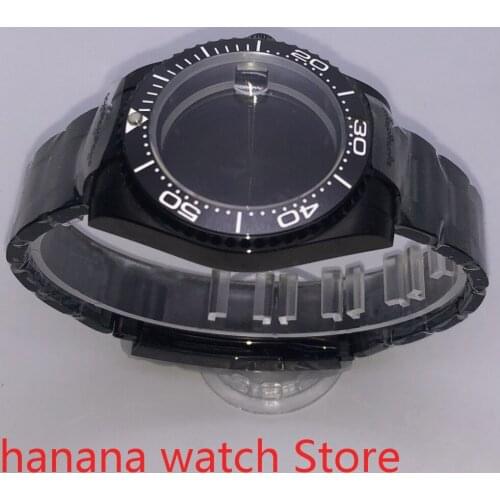 Suitable for NH35 36 Mingzhu2813 Miyata automatic winding 40mm sealed back black box series, with rotating black bezel