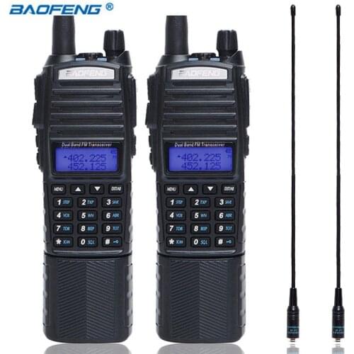 2pcs Baofeng UV-82 Walkie Talkie 3800mAh Battery UV 82 Portable Two way Radio Dual PTT VHF UHF UV82 wich 2pcs NA-771 antenna
