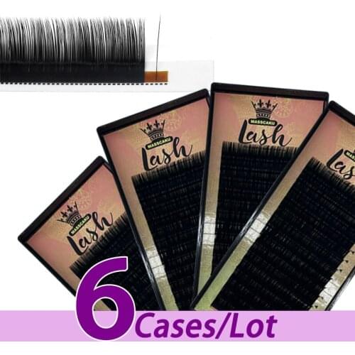 6pcs/lot Fast shipping professional mega volume eyelash extensions classic mink silk 16 rows individual matte lash extensions