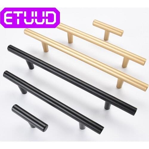 Aluminium Alloy Straight Cupboard Handles Knobs Black Gold Kitchen Door Handles Cabinet Pull Furniture Handle Wardrobe Pulls