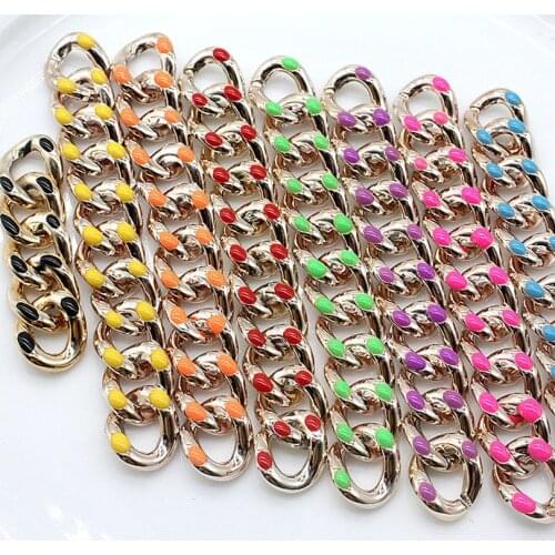 Resin Replacement Chain Detachable Part 40/60cm Gold Strap Women Mix Color Punk Shoulder Handle Square Chain Woman Bag Accessory