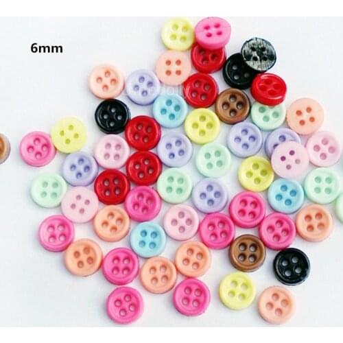 20 pcs/lot Handmade Sewing Buttons Candy Color 6mm Mini Button for Blyth Barbies Doll Clothes Dress DIY Accessories
