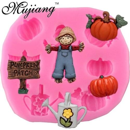 Halloween Pumpkin Boy Silicone Mold Fondant Cake Decorating Tools DIY Cookie Baking Polymer Clay Candy Chocolate Gumpaste Mould
