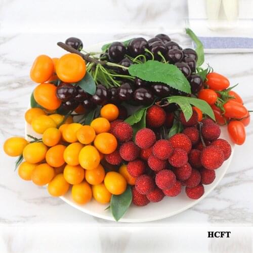 Home store shop decoration tangerine cherry waxberry tomatoes litchi Longan strawberry artificial Simulation fake fruit bunches