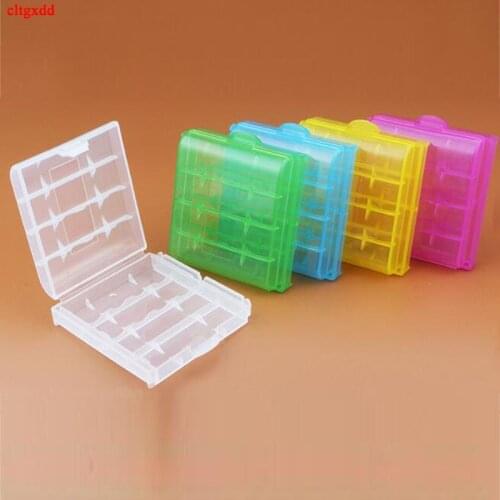 1pcs Top Quality Hard Plastic Transparent 4X AA AAA Battery Storage Boxes Case Holder Batteries Container Organizer Durable