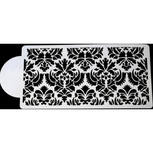 1pc Bullet Journal Stencil Reusable Openwork PET Fancy Lace Cake Mold Around The Edges Of The Sides Fondant Decorative Template