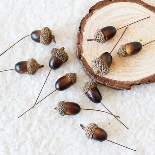 10pcs Christmas Tree Decoration Simulates Natural Covered Acorn Christmas Tree Decoration DIY Material Retro Chestnut supply