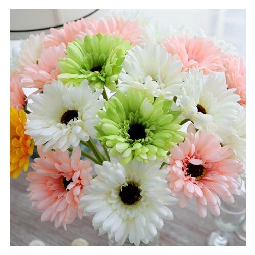 20pcs artificial silk sun flower gerbera chrysanthemi flower home and party decorative flowers festive and party free shipping