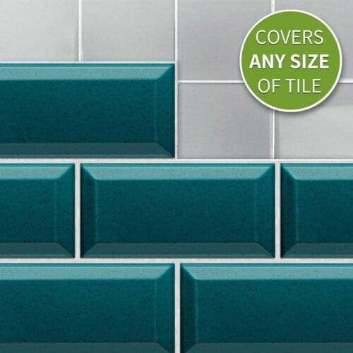 27pcs 3D Imitation Turquoise Tile Stickers DIY Self Adhesive Kitchen Floor Wall Sticker Bathroom Home Decoration 20x10cm