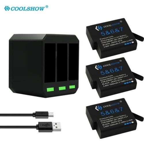 AHDBT-501 601 701 1500mah Digital Batteries for GoPro Hero 7 6 5 501/601/701 AHDBT501 3.85V Canon Battery Charger