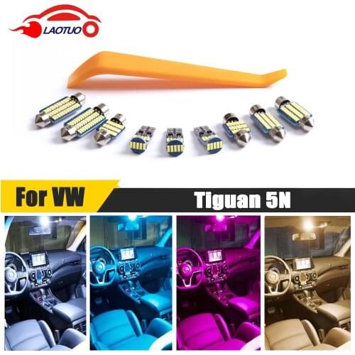 LAOTUO Canbus For Volkswagen VW Tiguan 5N 2009-2015+ Car LED Bulbs Reading Lamp Vanity Mirror Trunk Light kit Accessories