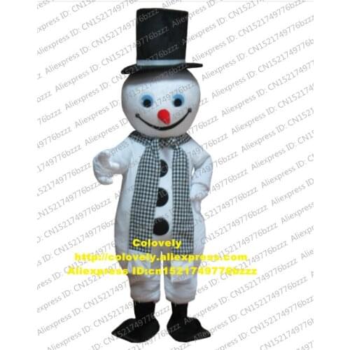White Christmas Snowman Snow Man Mascot Costume Adult Cartoon Character Outfit Amusement Park Head Very Big CX015 Free Shiping