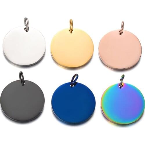 3pcs/lot Fashion Mirror Polished Stainless Steel Tag Charms 22x27mm Colorful Fancy Dangle Necklace Pendant DIY Jewelry Making