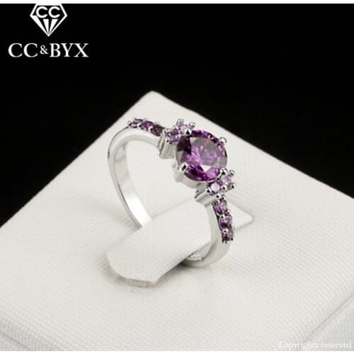 CC Jewelry Rings For Women Fashion Jewelry Luxury Purple Stone Vintage Engagement Aneis Bride Wedding Ring Bijoux CC199