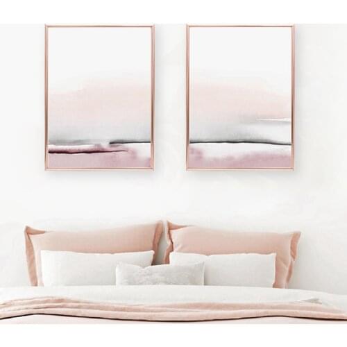 Bedroom Decor Abstract Painting Wall Art Canvas Poster And Print Blush Pink and Gray Art Painting Wall Pictures Home Decoration